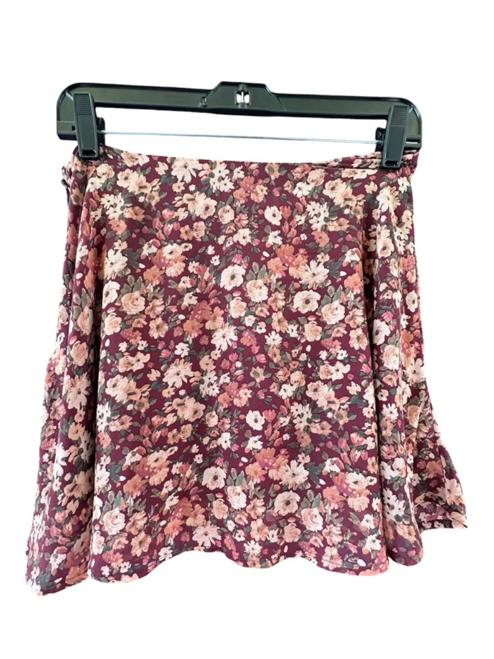 Altar'd State Floral Skirt in Burgundy and Pink - Picture 1 of 6